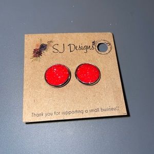 Red and Silver Earrings